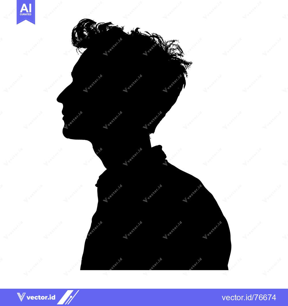 Premium Vector dari Silhouette of a man's head and shoulders facing left