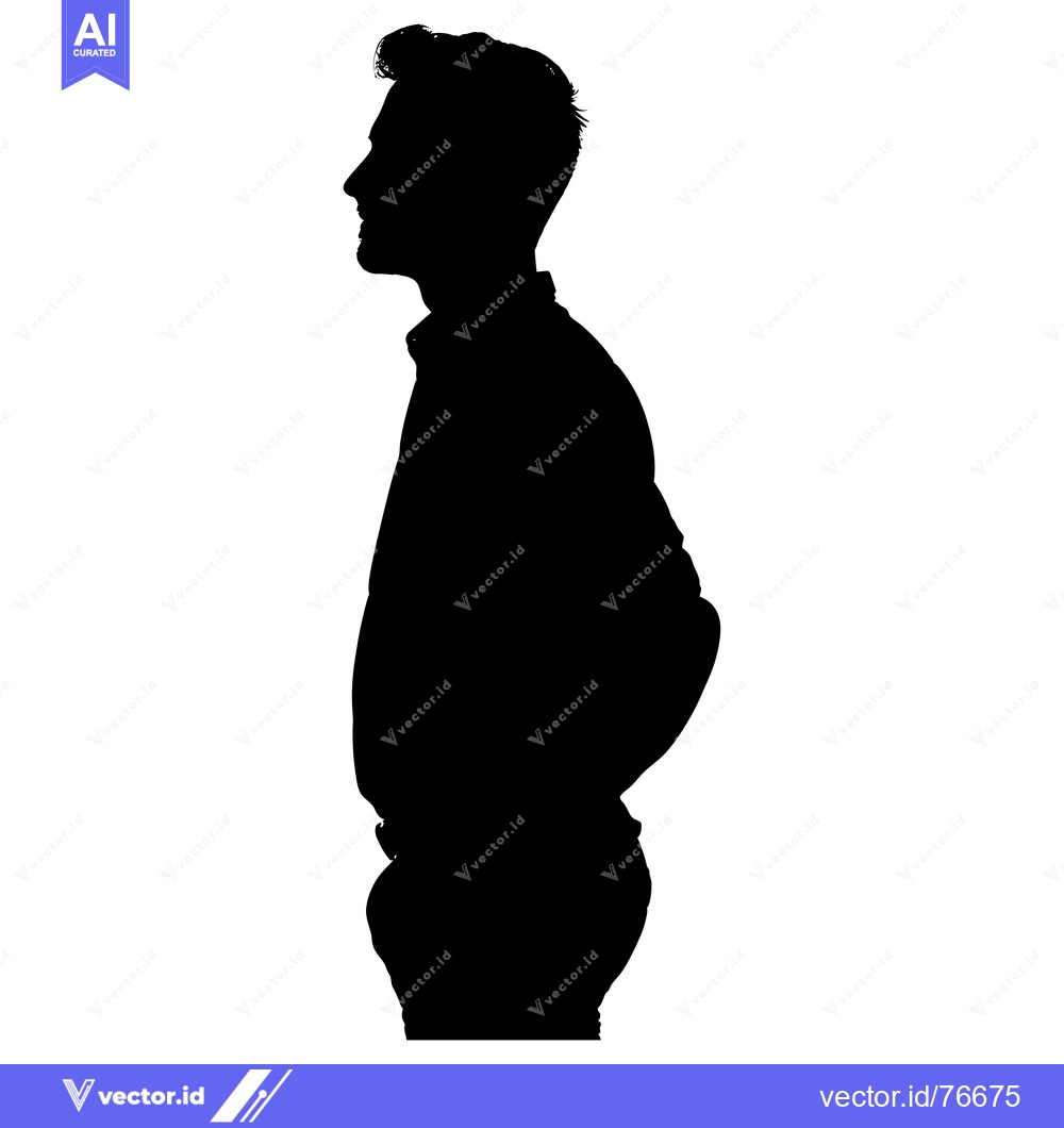 Premium Vector of Silhouette of a Man Standing in Profile