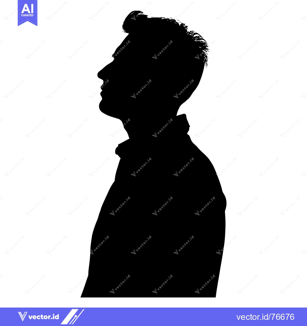 Premium Vector of Silhouette of a man's profile in a black shirt