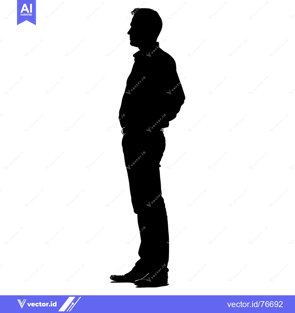 Premium Vector dari Silhouette of a Man Standing with Hands in Pockets