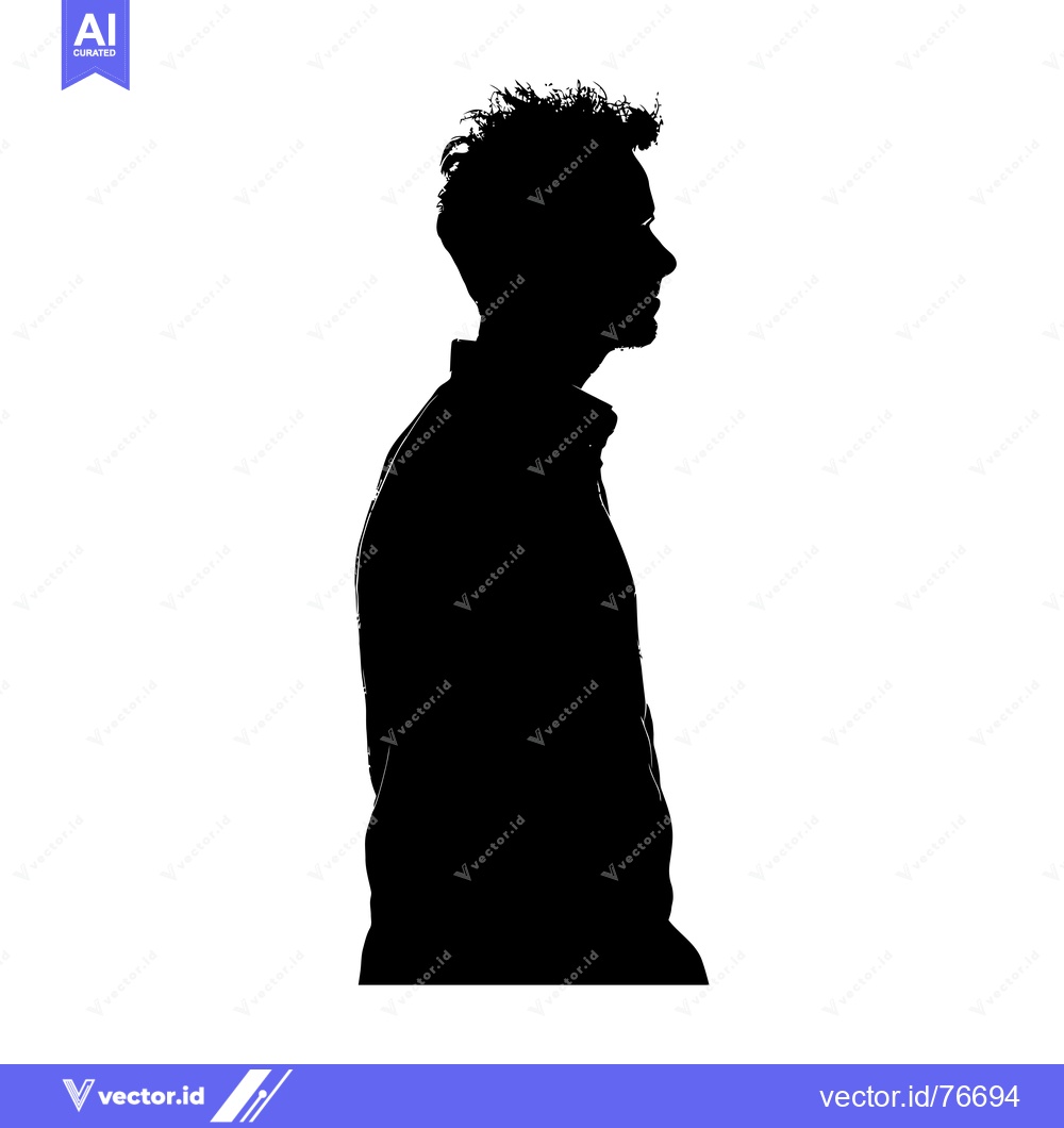 Premium Vector of Silhouette of a Man in Profile
