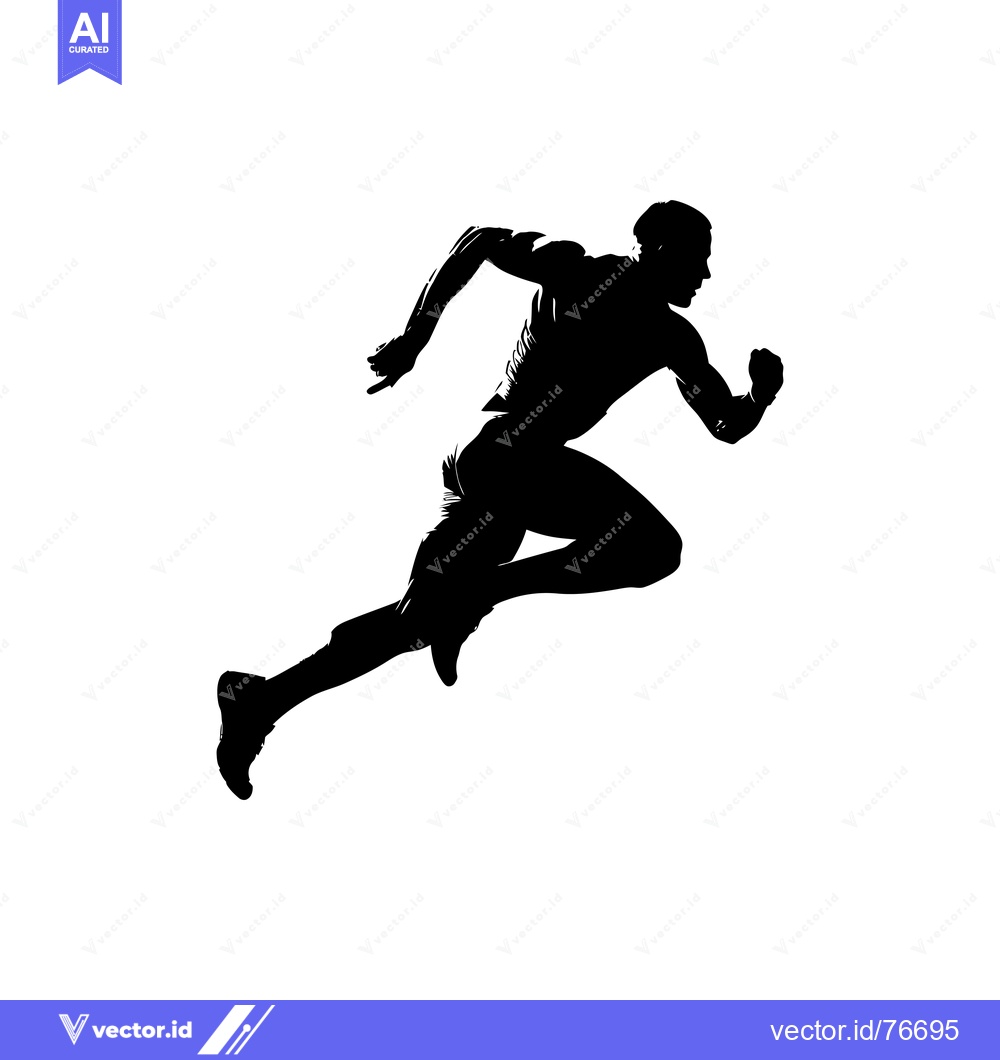 Premium Vector of Silhouette of a Runner in Mid-Stride
