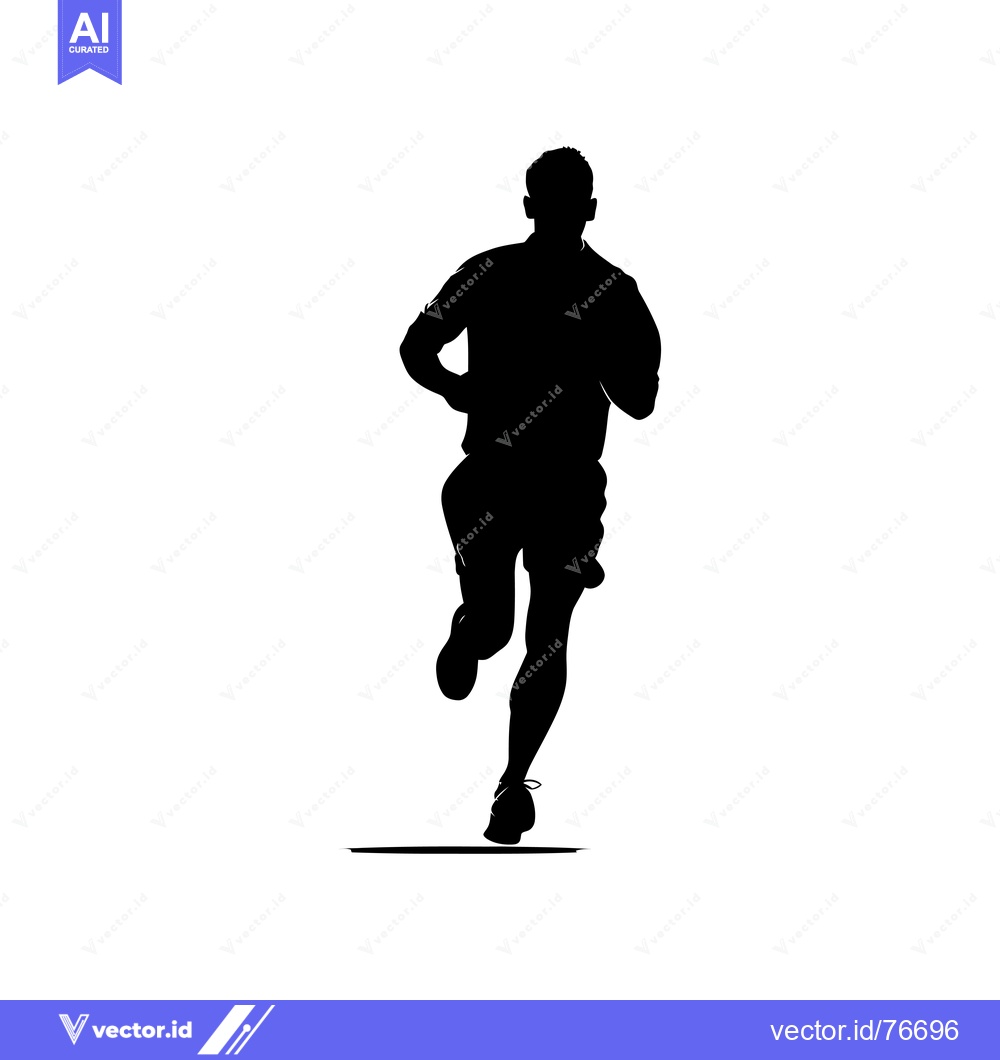 Premium Vector dari Silhouette of a man running forward with one leg extended