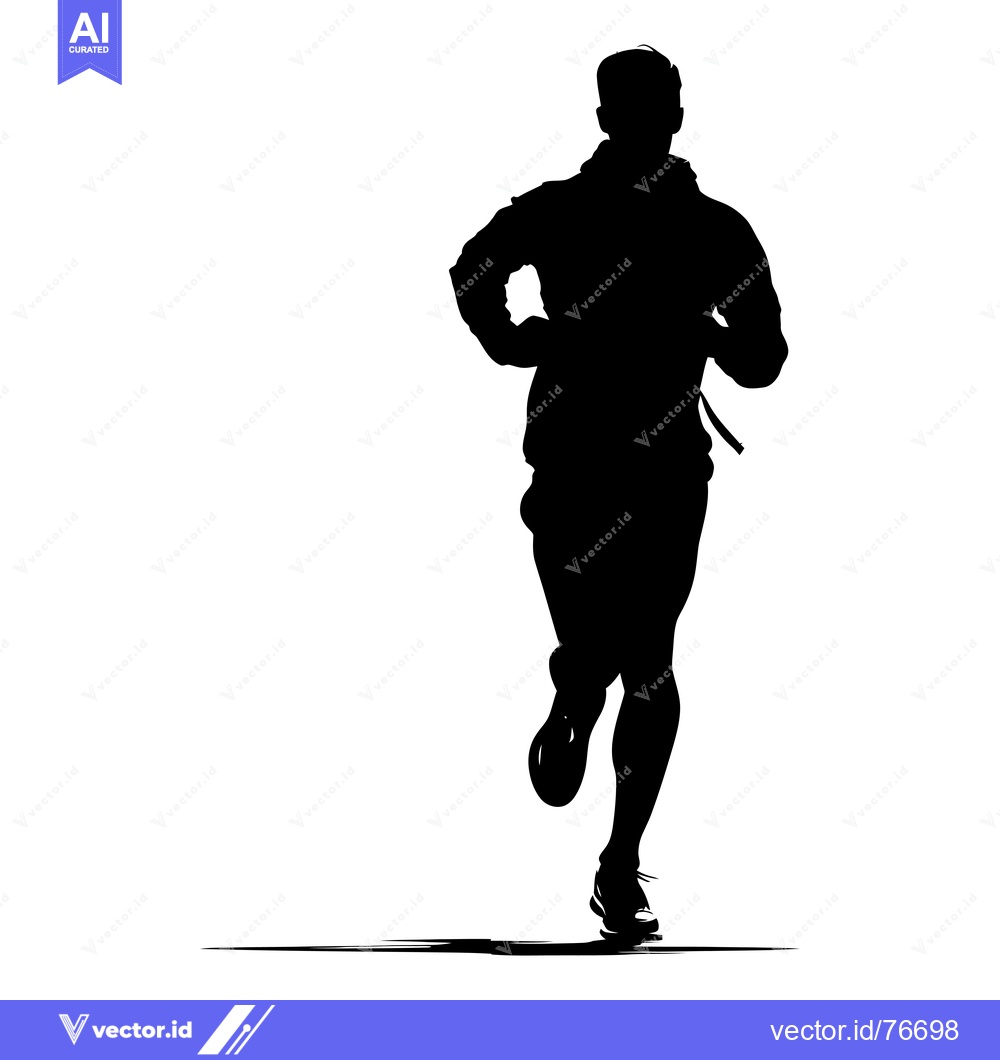Premium Vector dari Silhouette of a Man Running