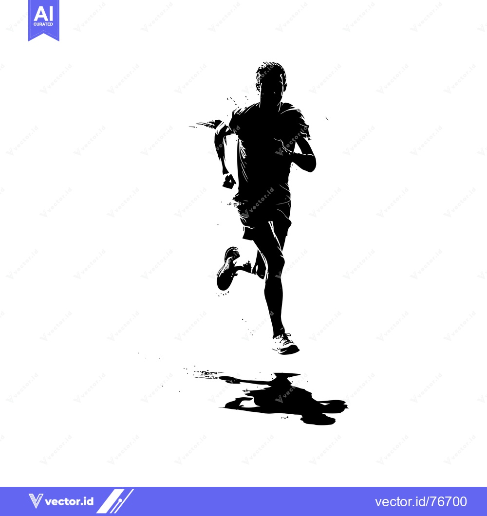 Premium Vector dari Silhouette of a Runner in Motion
