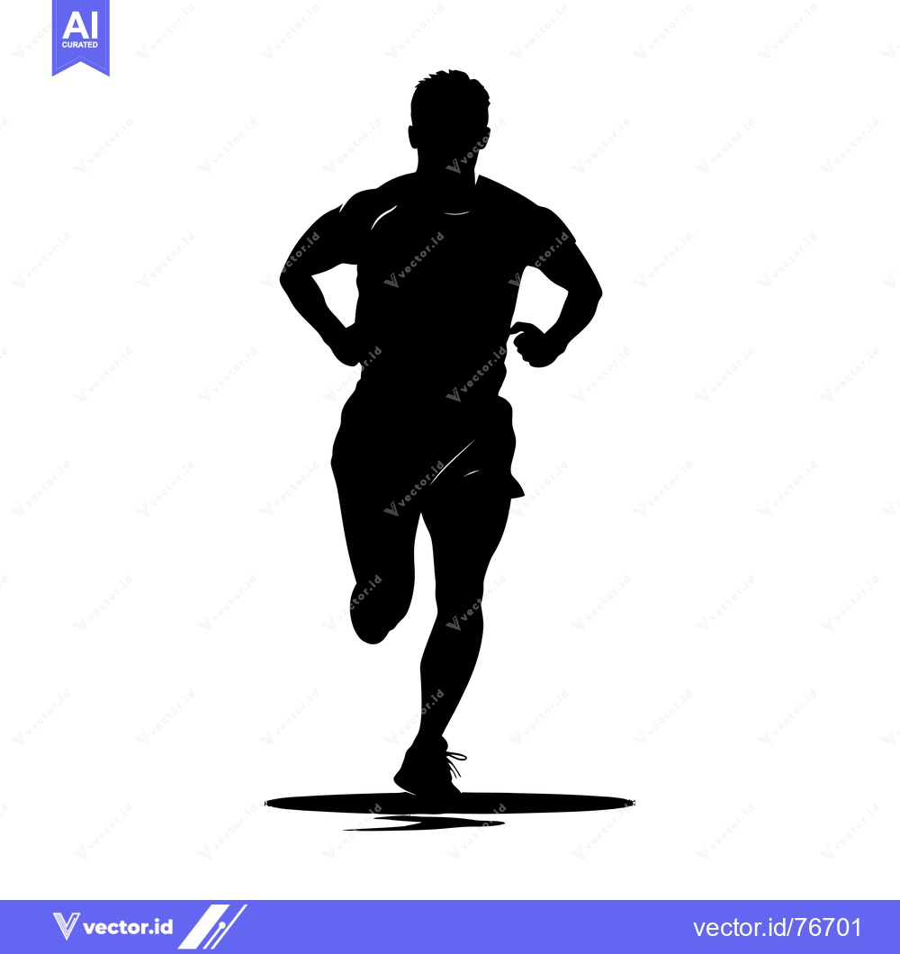 Premium Vector of Silhouette of a Male Runner in Motion