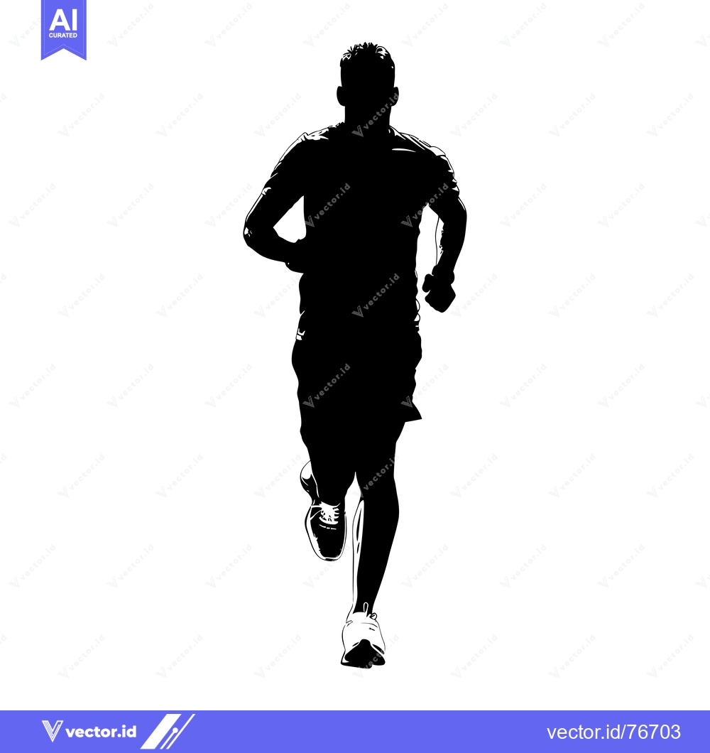 Premium Vector dari Silhouette of a Man Running Forward