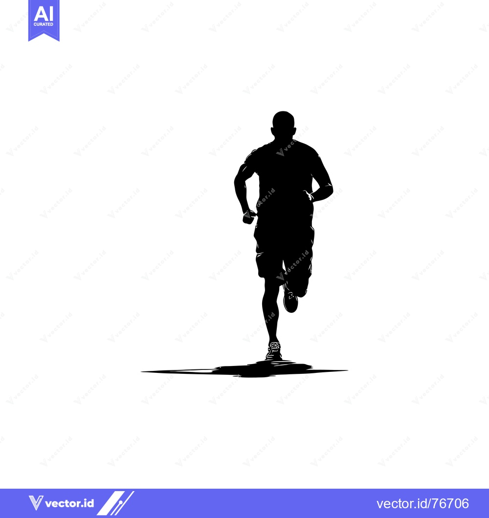 Premium Vector dari Silhouette of a Man Running with a Shadow