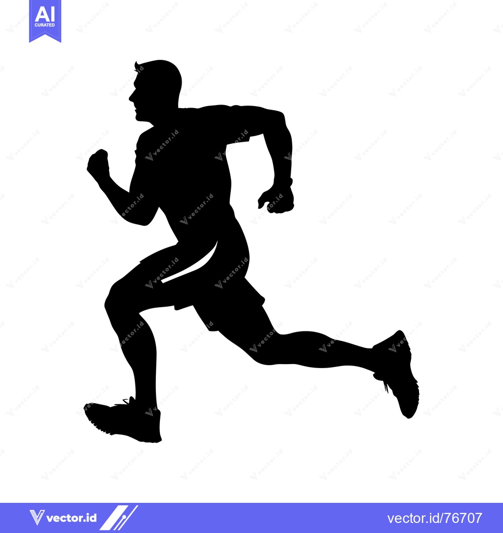 Premium Vector dari Silhouette of a Man Running with Legs Extended