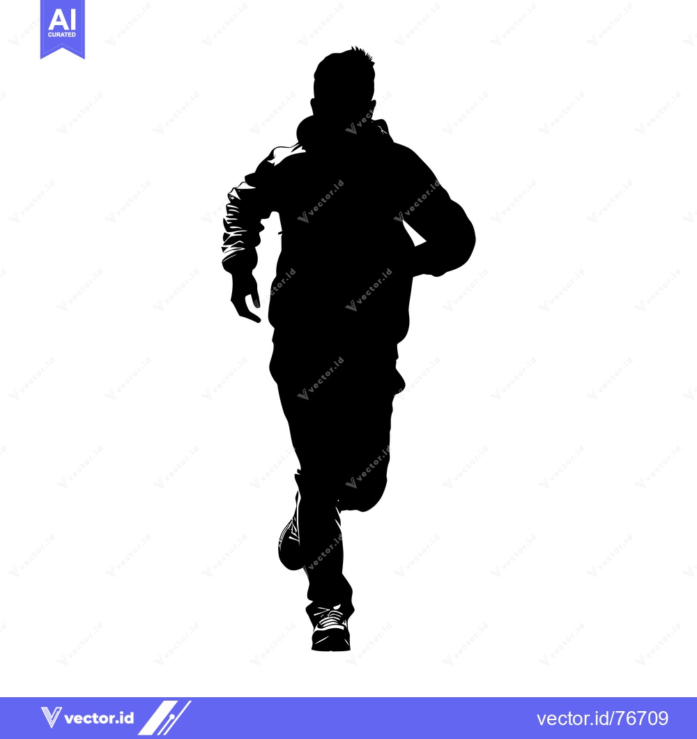 Premium Vector dari Silhouette of a Man Running Forward