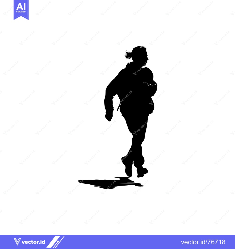 Premium Vector of Silhouette of a person walking with a backpack