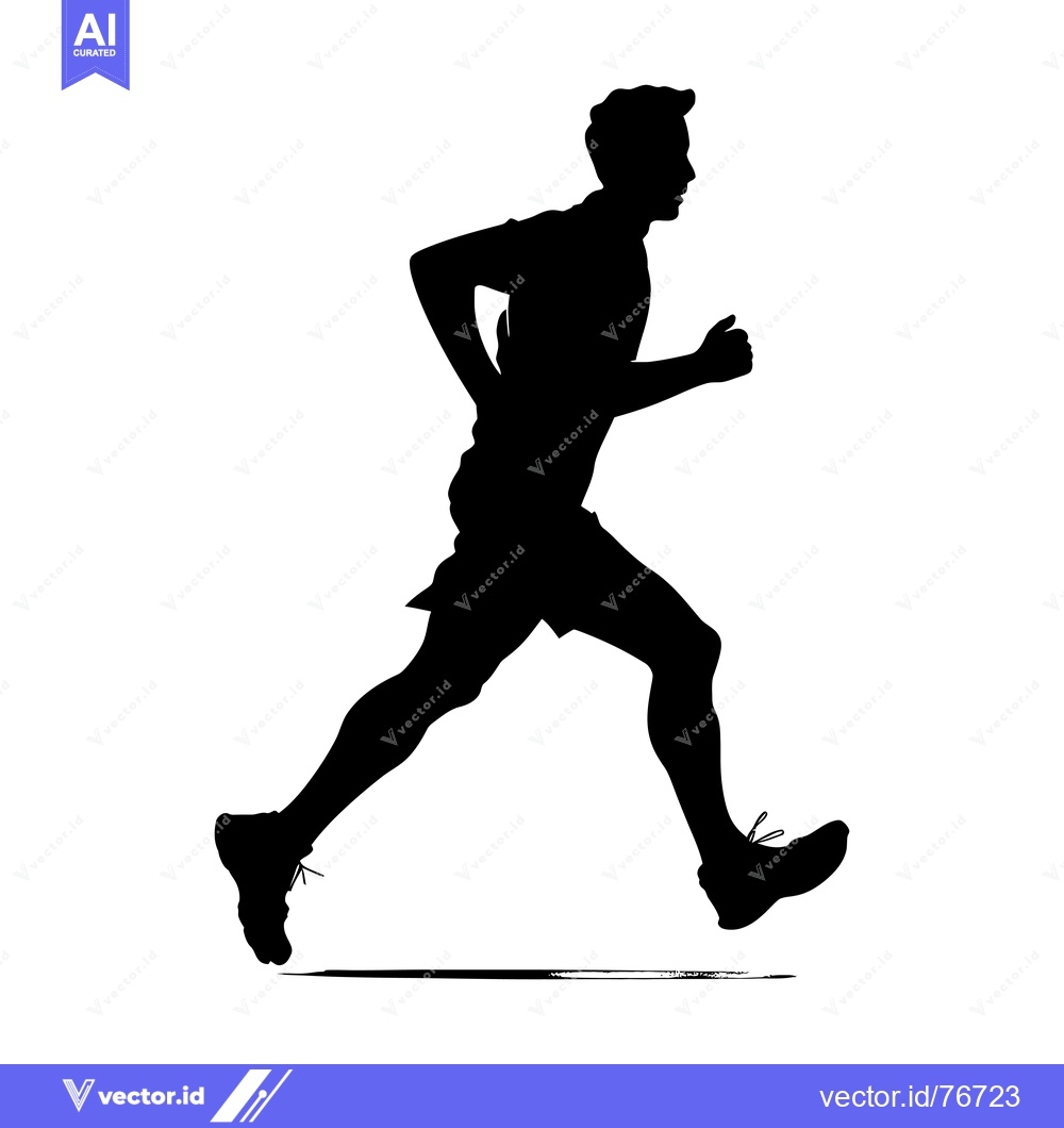 Premium Vector dari Silhouette of a man running with his right leg extended