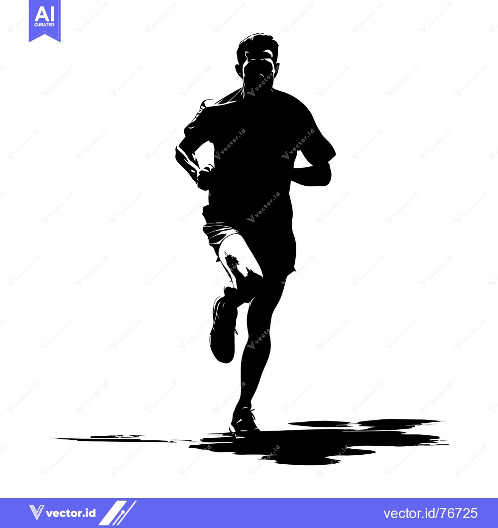 Premium Vector dari Silhouette of a Runner in Mid-Stride