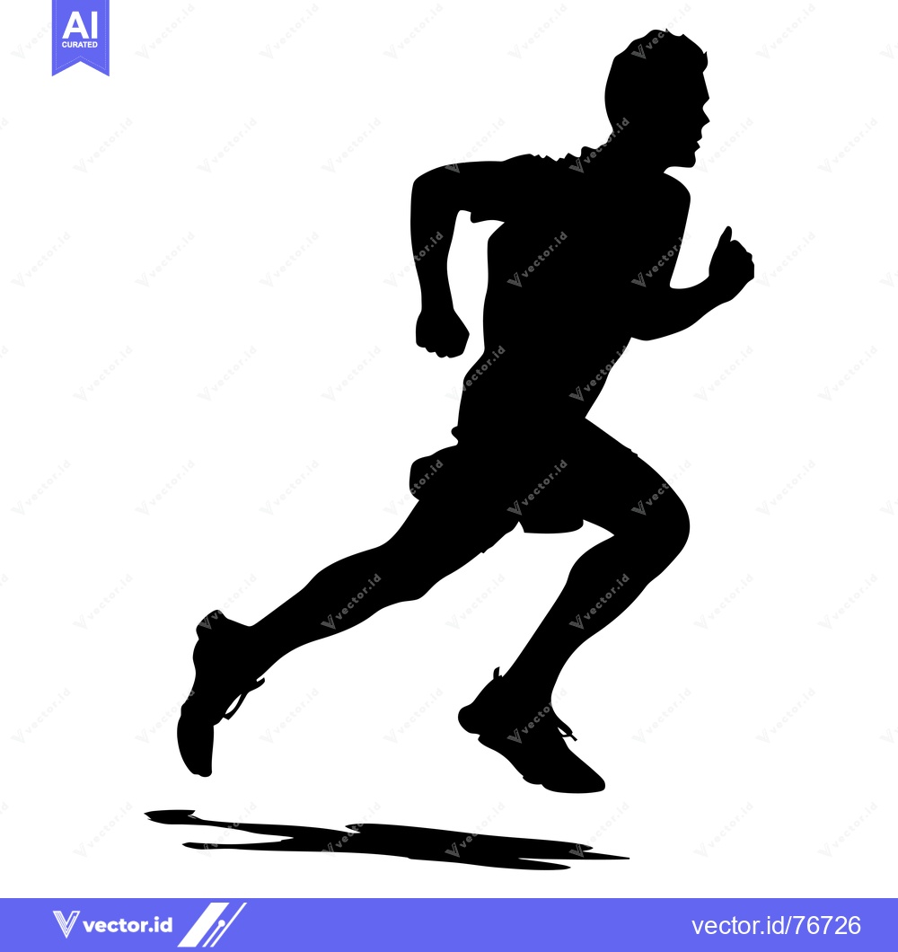 Premium Vector dari Silhouette of a Male Runner in Motion