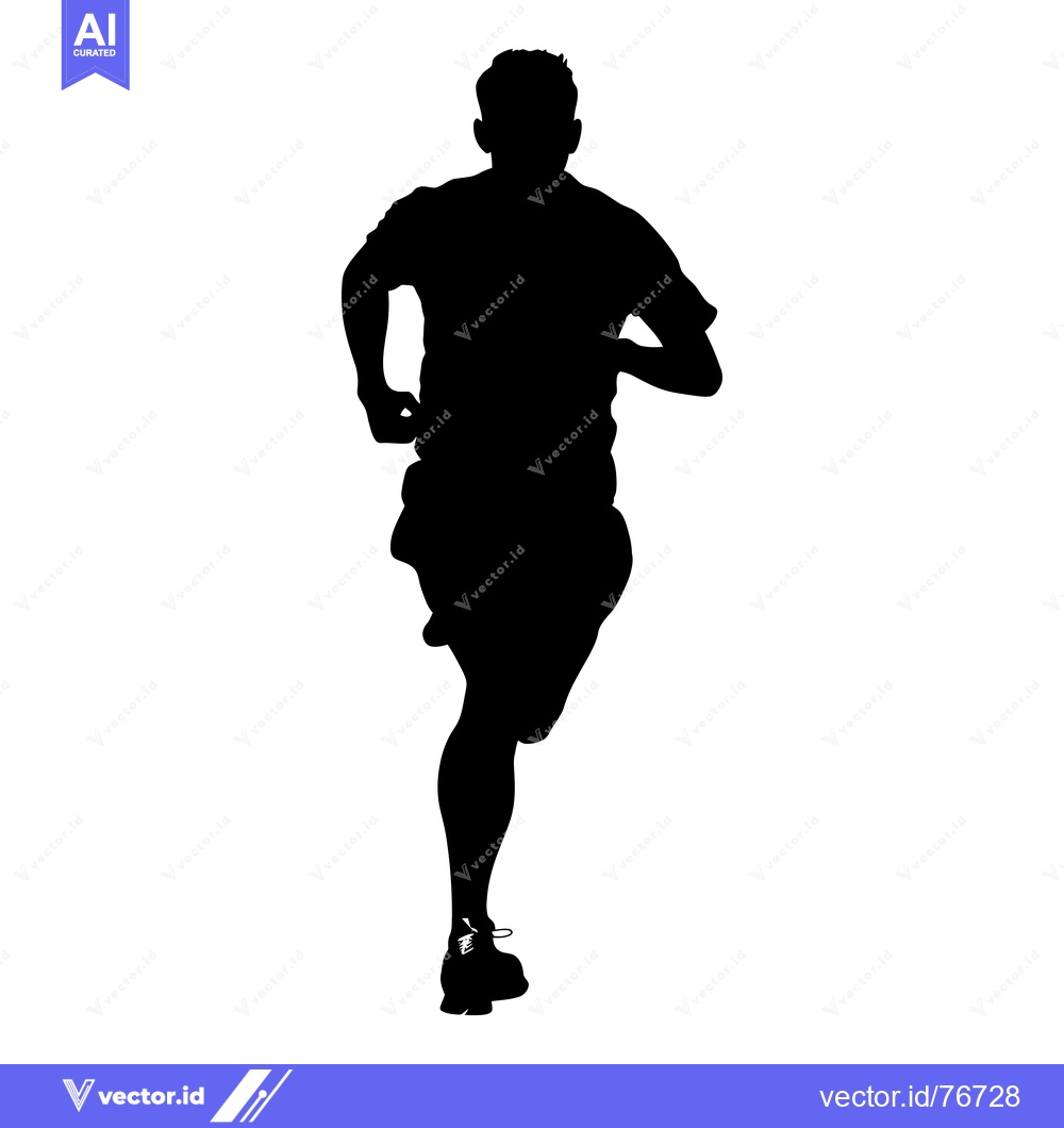 Premium Vector of Silhouette of a Man Running in a Sprinter's Pose