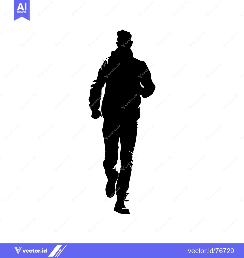Premium Vector dari Silhouette of a man walking forward in a jacket