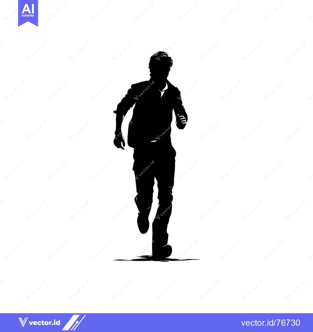 Premium Vector dari Silhouette of a Man Running Forward