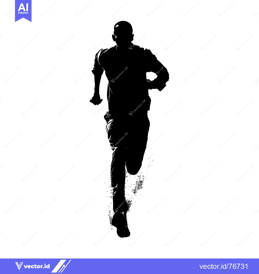 Premium Vector dari Silhouette of a Man Running with Dust Trails