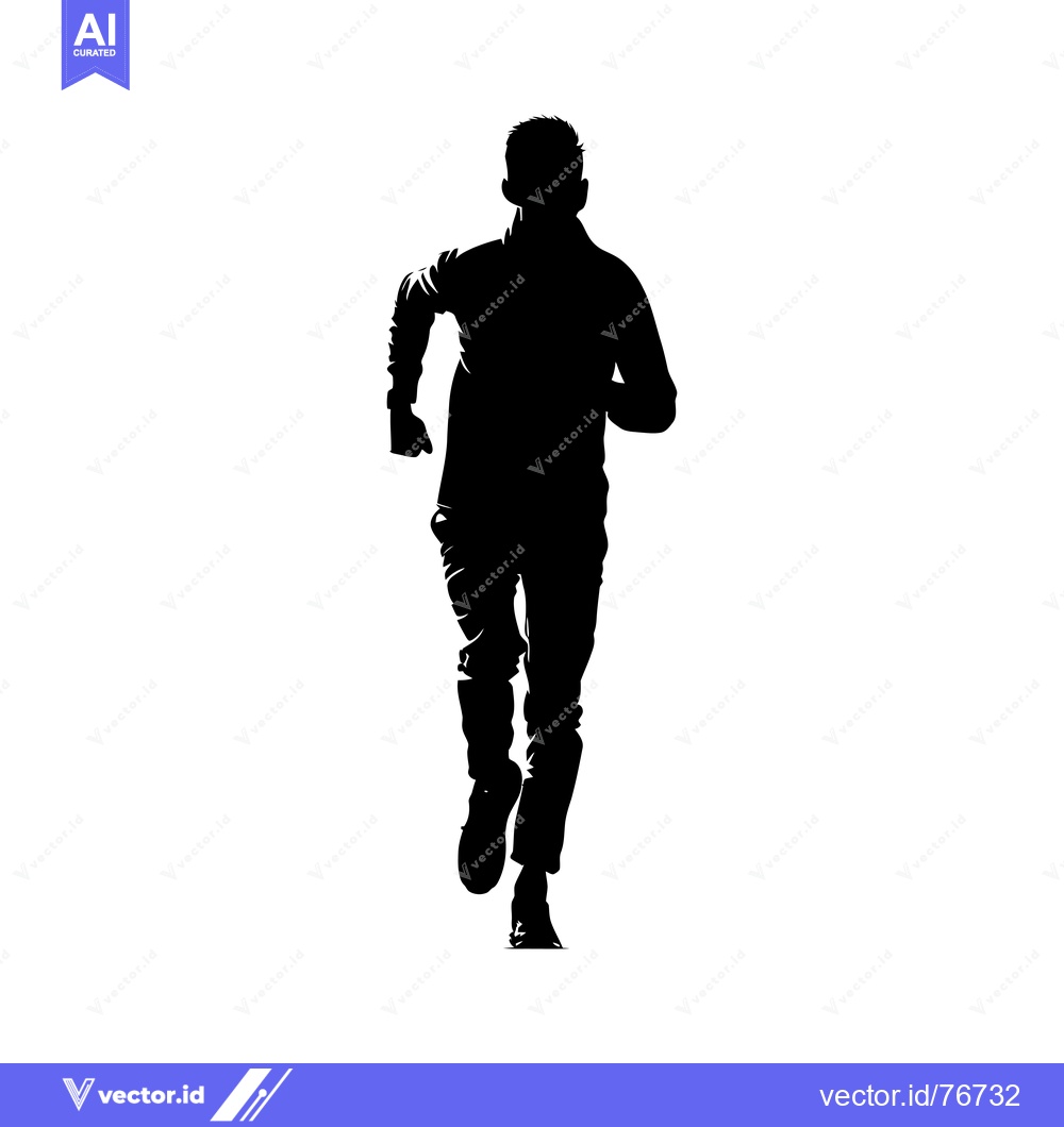 Premium Vector dari Silhouette of a Man Running Forward