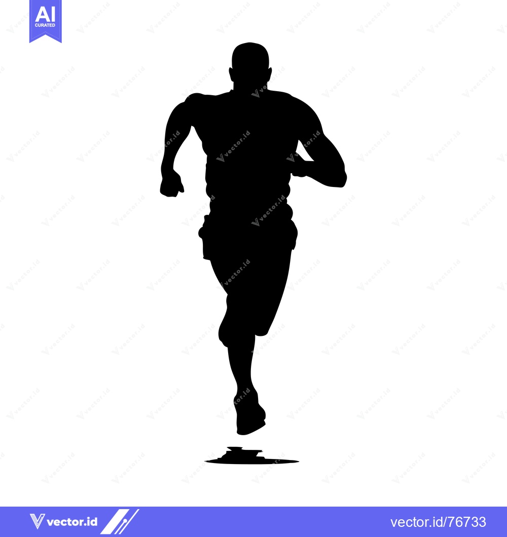 Premium Vector dari Silhouette of a Man Running Forward