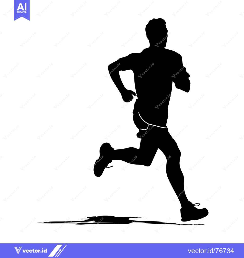 Premium Vector dari Silhouette of a Male Runner in Motion