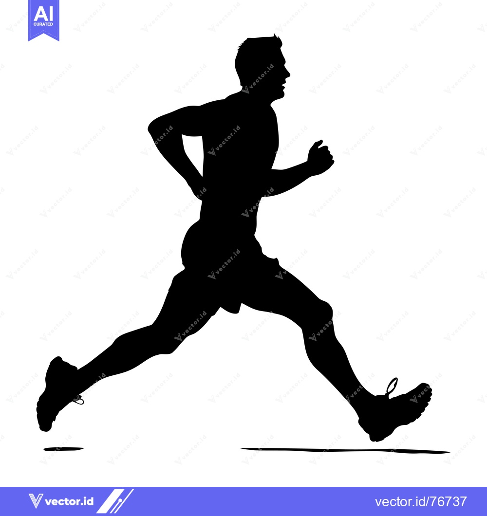 Premium Vector dari Silhouette of a Man Running with Determination