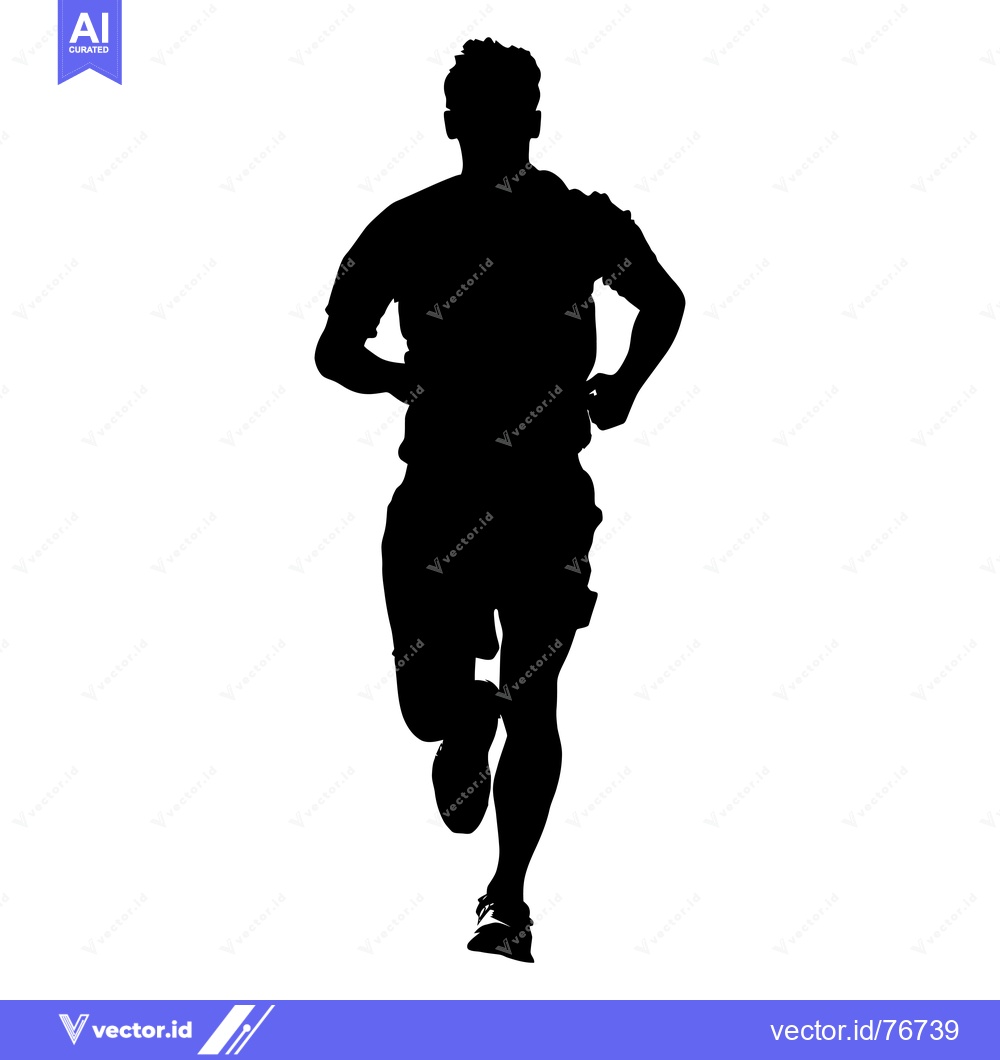 Premium Vector dari Silhouette of a Man Running Forward