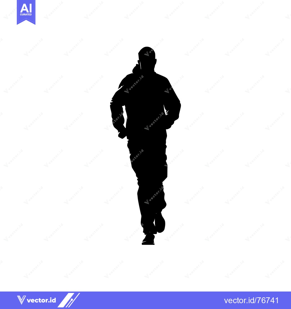 Premium Vector dari Silhouette of a Man Running Forward