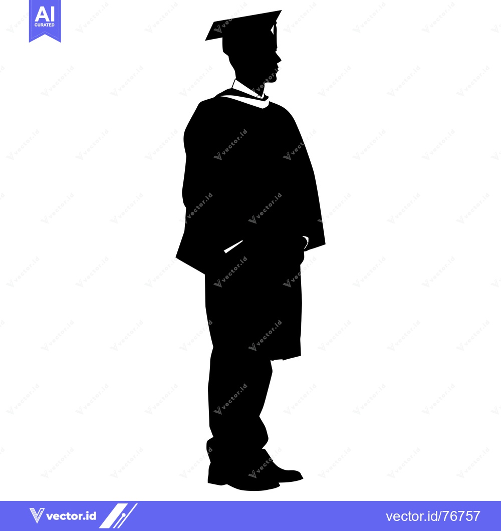 Premium Vector of Silhouette of a Graduate in Cap and Gown