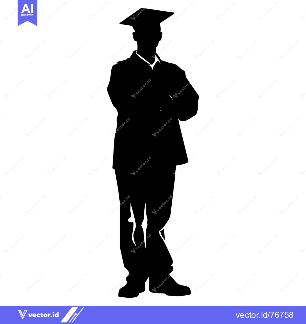 Premium Vector of Silhouette of a Graduate with Crossed Arms