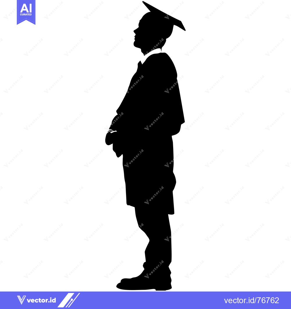 Premium Vector dari Silhouette of a Graduate in Cap and Gown