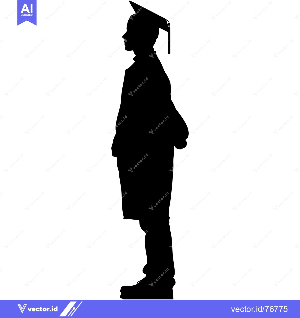 Premium Vector dari Silhouette of a Graduate in Cap and Gown