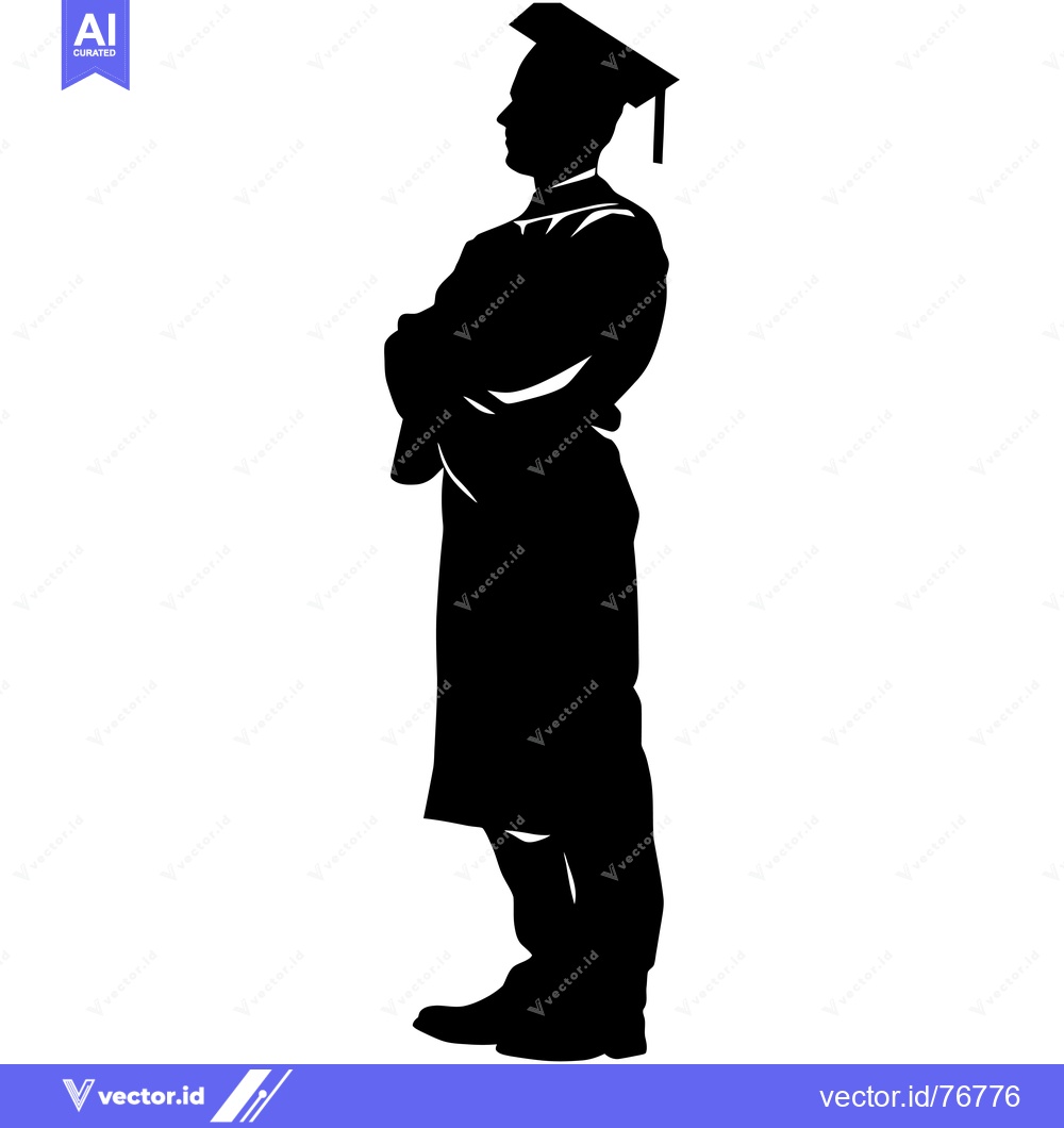 Premium Vector of Silhouette of a Graduate Standing with Arms Crossed