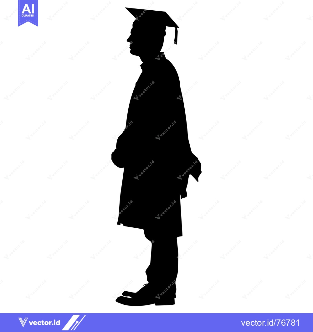Premium Vector of Silhouette of a Graduate Wearing a Cap and Gown