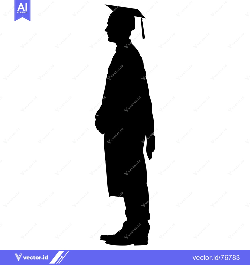 Premium Vector dari Silhouette of a Graduate in Cap and Gown
