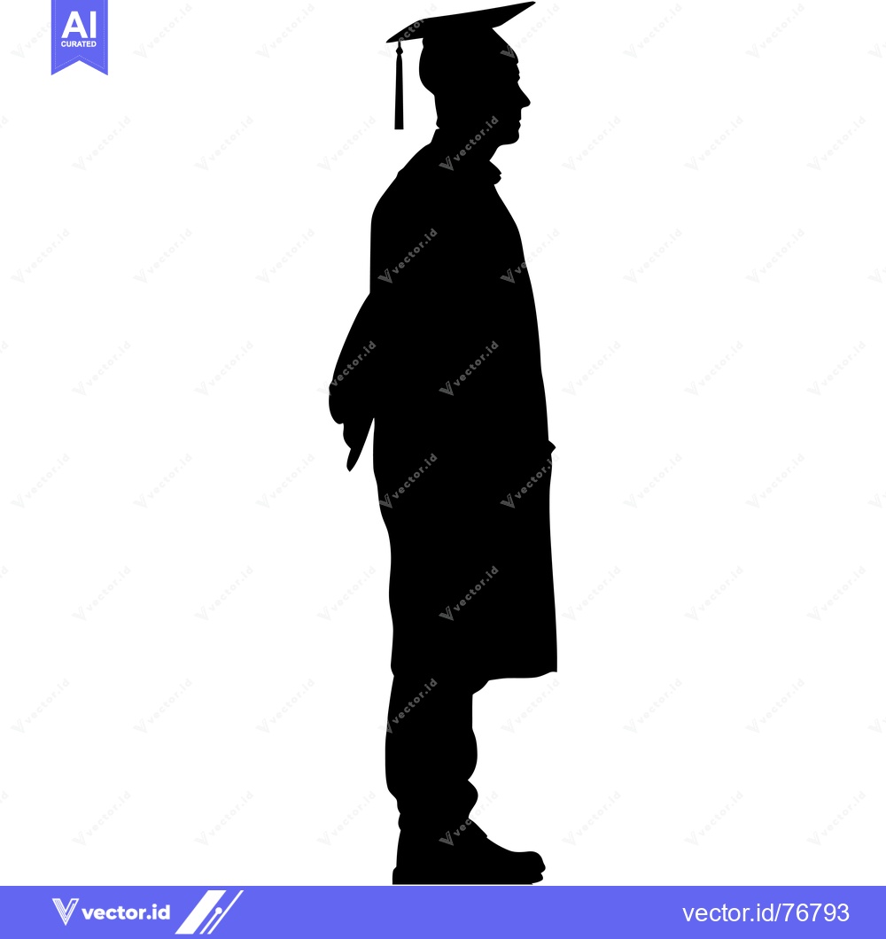 Premium Vector of Silhouette of a Graduate in Cap and Gown