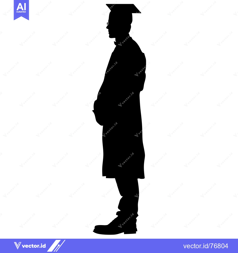 Premium Vector dari Silhouette of a Graduate in Cap and Gown