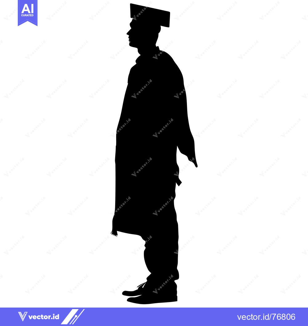 Premium Vector dari Silhouette of a Graduate in Cap and Gown