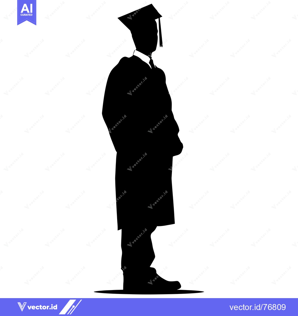 Premium Vector of Silhouette of a Graduate in Cap and Gown