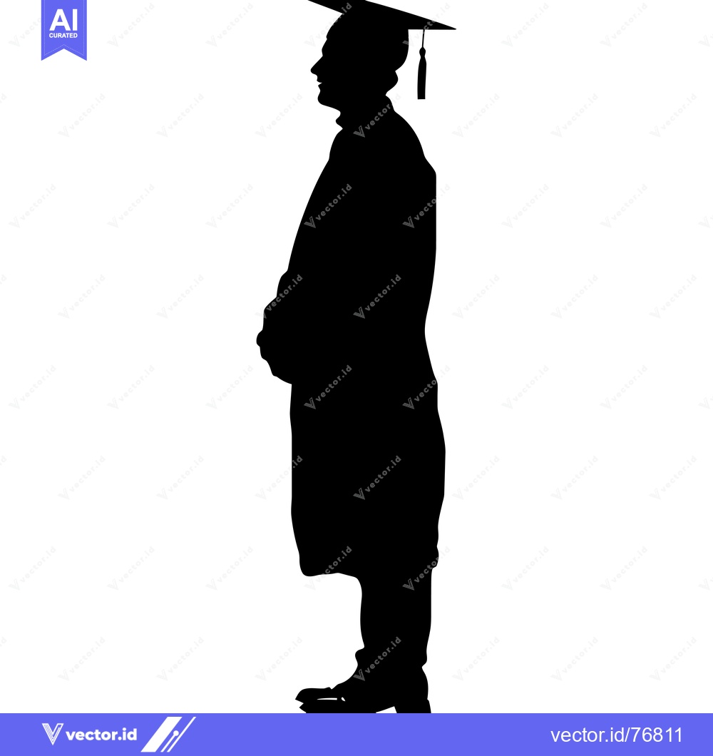 Premium Vector dari Silhouette of a Graduate in Cap and Gown