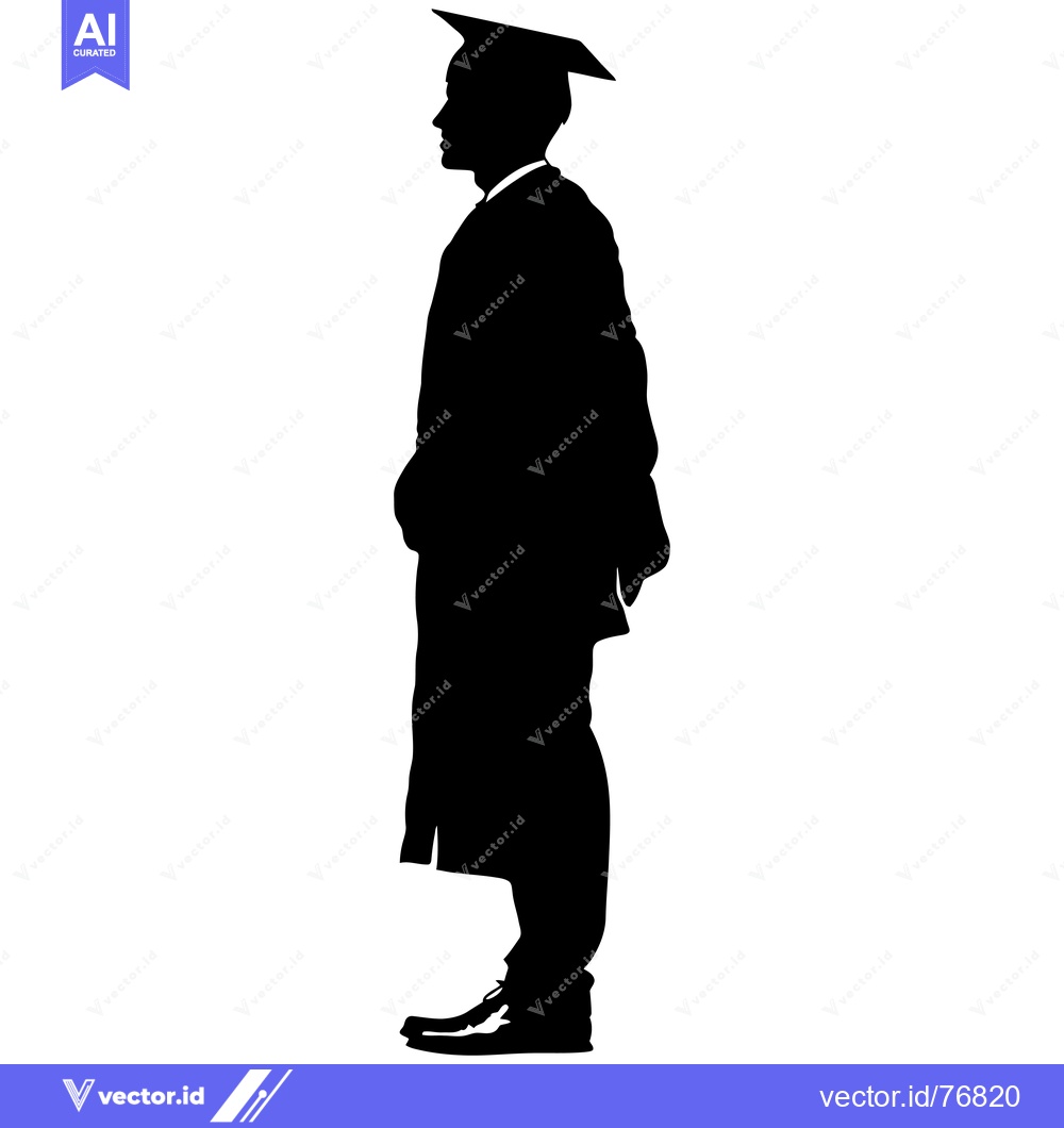 Premium Vector of Silhouette of a Graduate in Cap and Gown