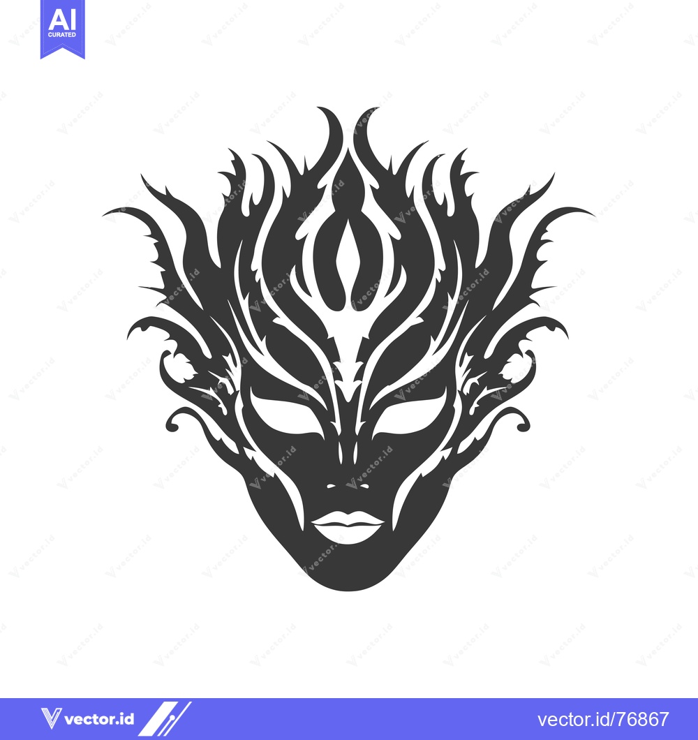 Premium Vector dari Intricate Black and White Floral Mask Design