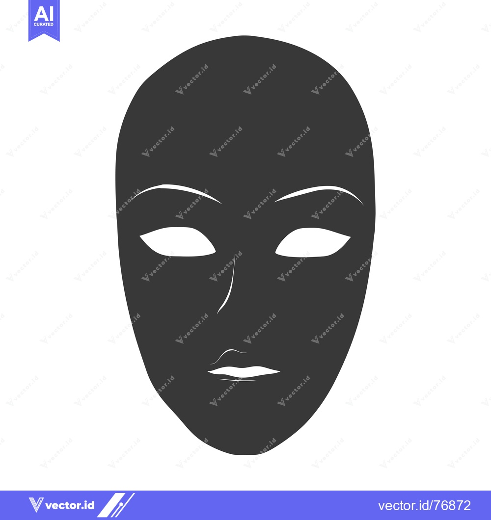 Premium Vector dari A simple black and white silhouette of a masquerade mask.