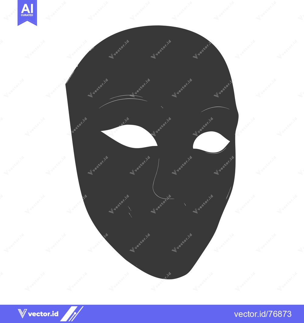 Premium Vector of A Black and White Mask with White Eyes