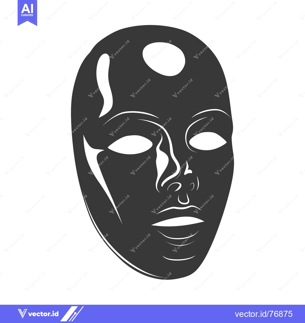 Premium Vector dari Black and White Mask with Facial Features