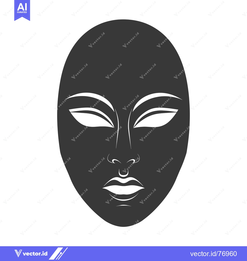 Premium Vector dari A simple black and white silhouette of a masquerade mask