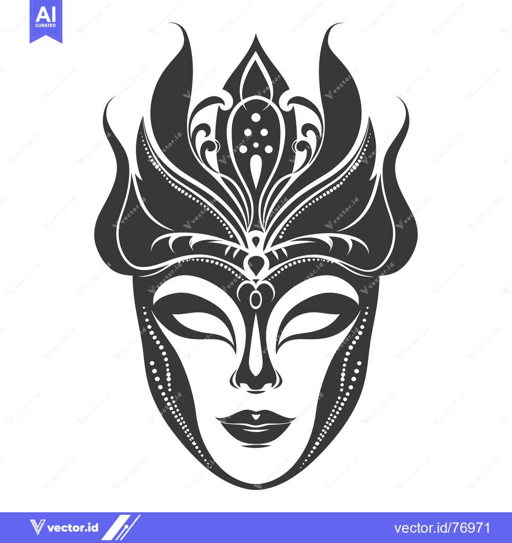 Premium Vector dari Ornate Venetian Carnival Mask with Intricate Design