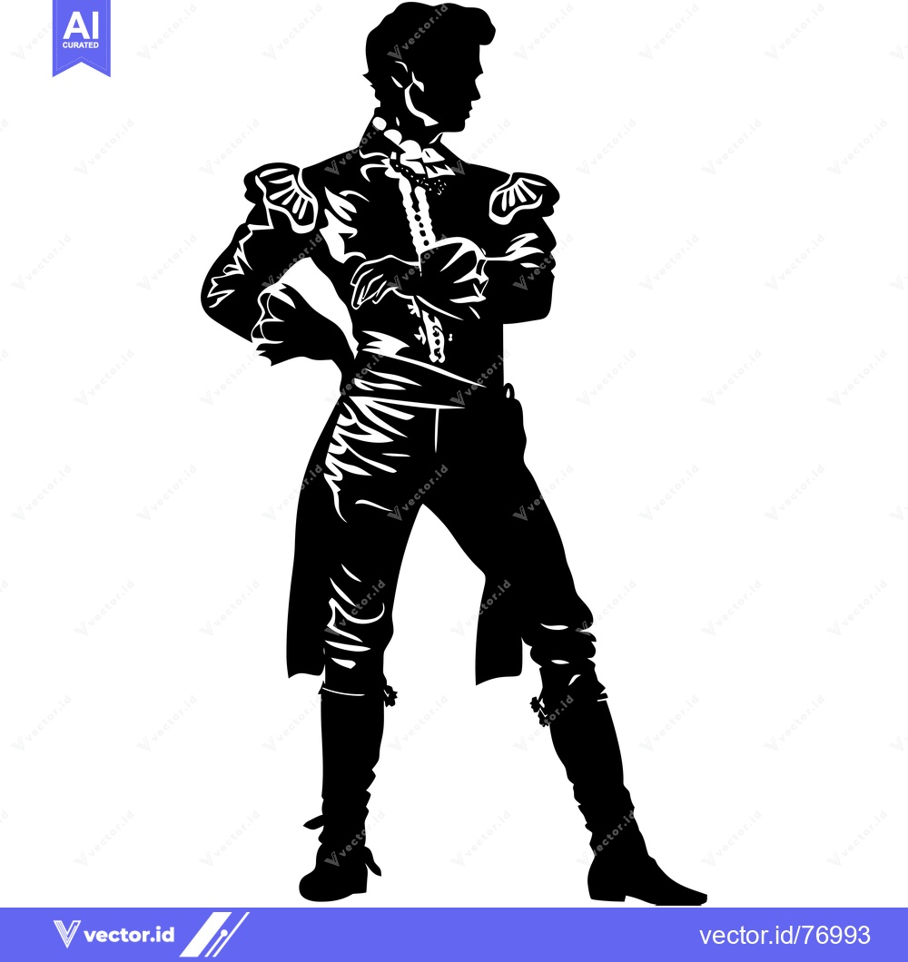 Premium Vector dari Silhouette of a Man in a Historical Costume