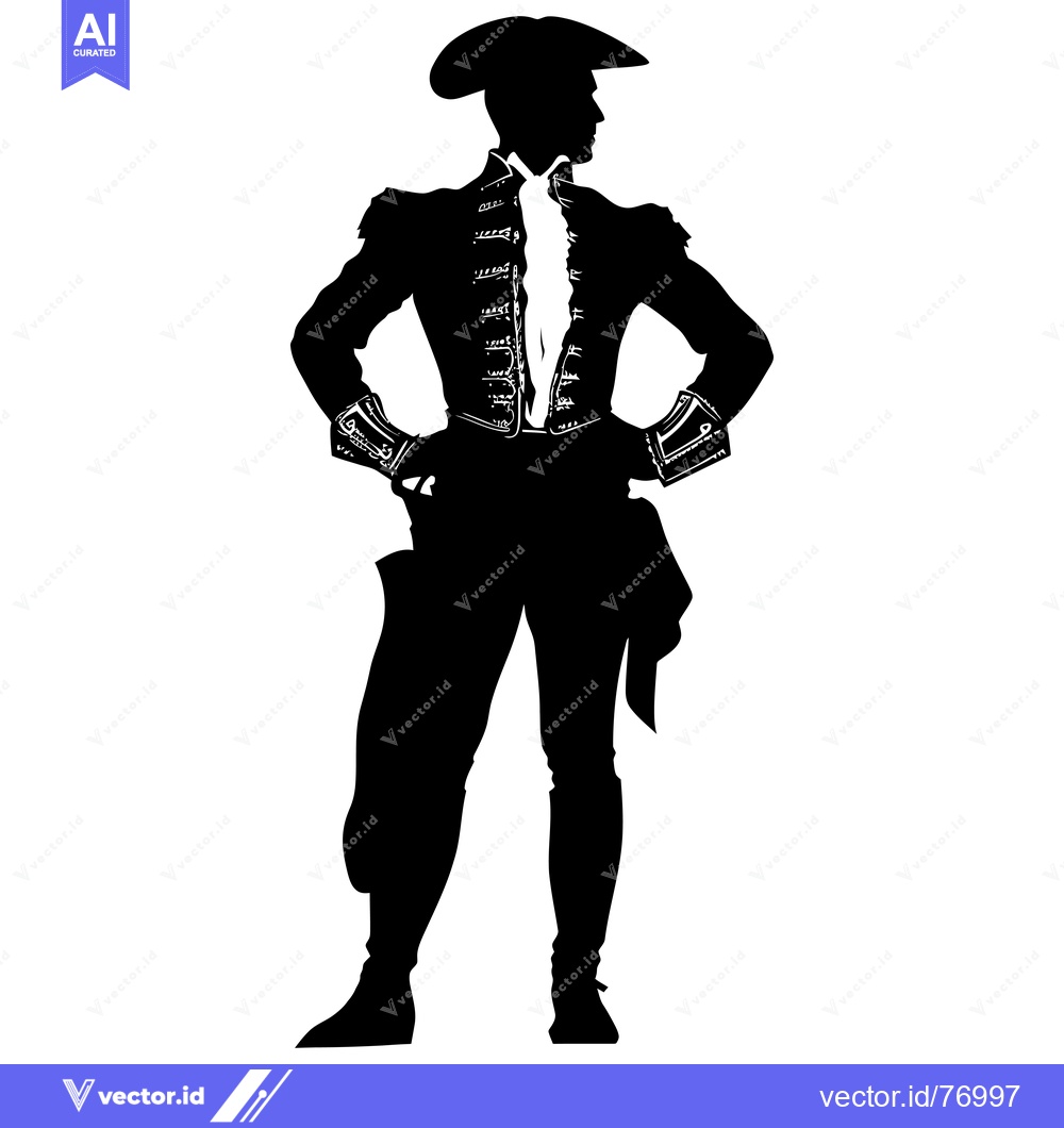 Premium Vector dari Silhouette of a Man in a 18th Century Costume
