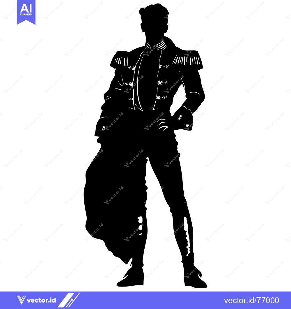 Premium Vector dari Silhouette of a Man in a Traditional Spanish Bullfighting Suit